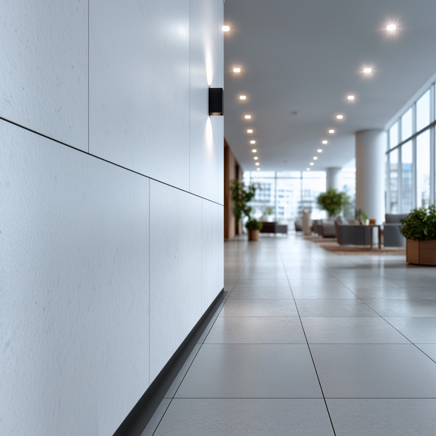 Minimalistisk PVC golvlist – hård, svart