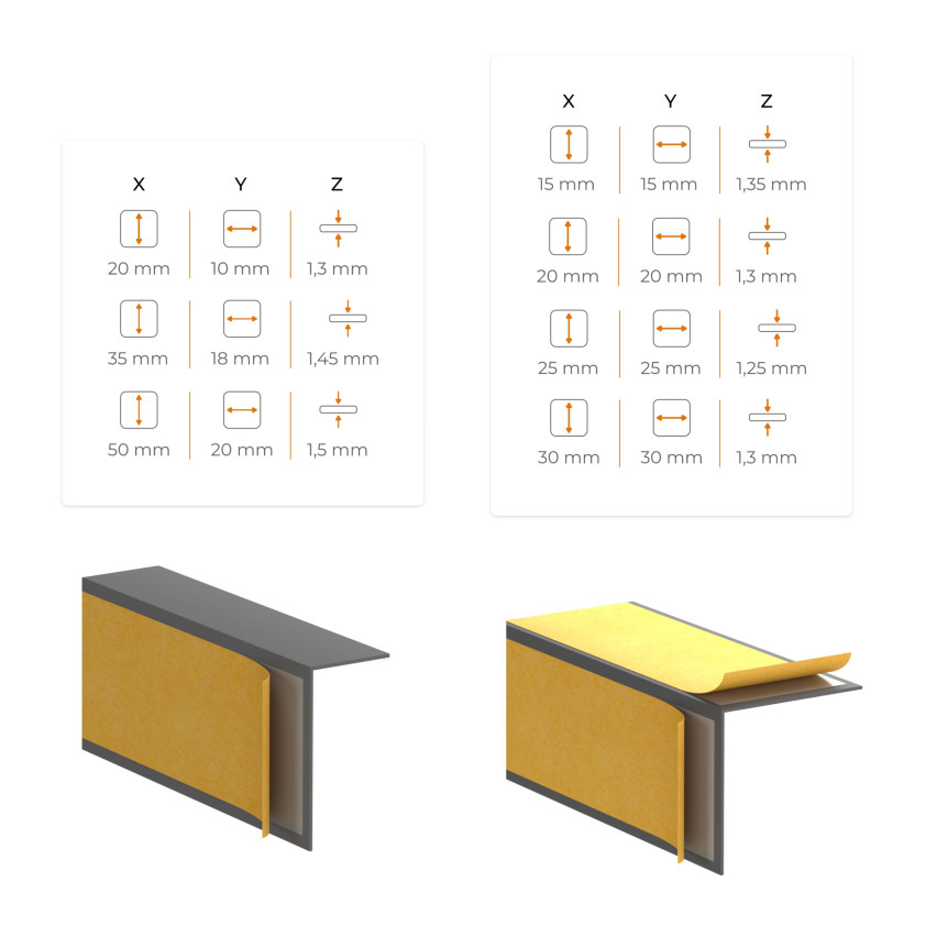 Minimalistisk självhäftande PVC golvlist – hård, beige