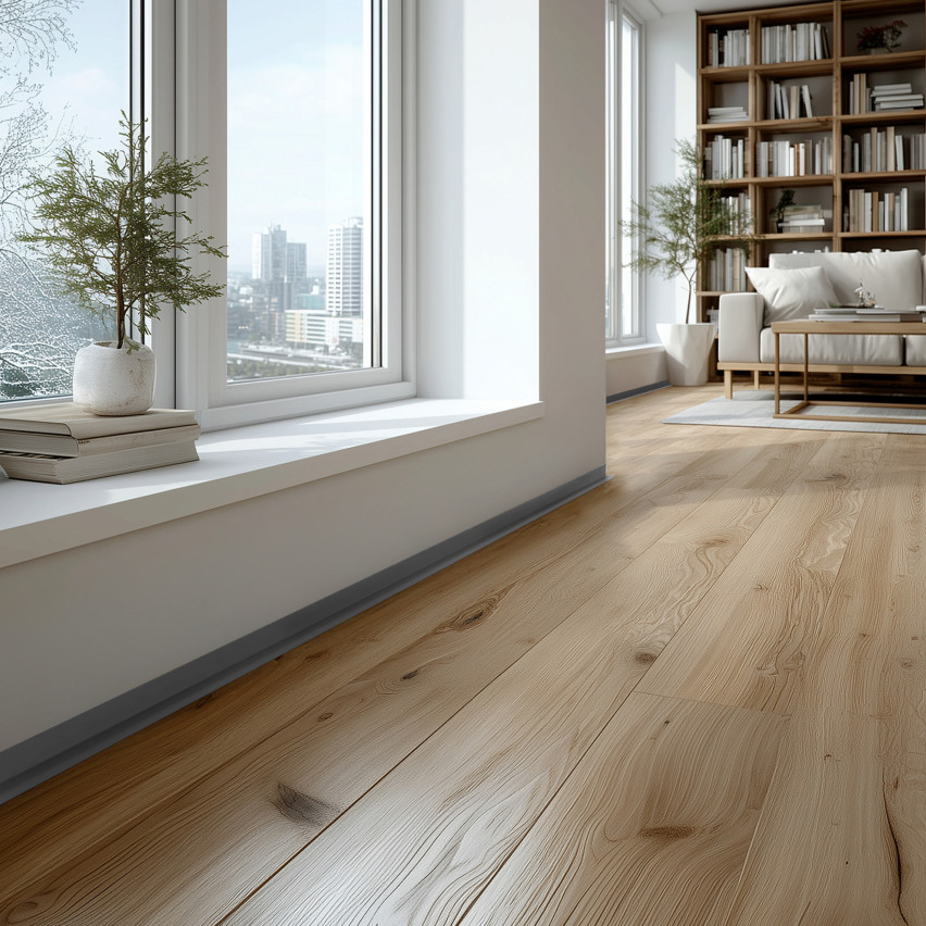 Minimalistisk PVC golvlist – hård, grå