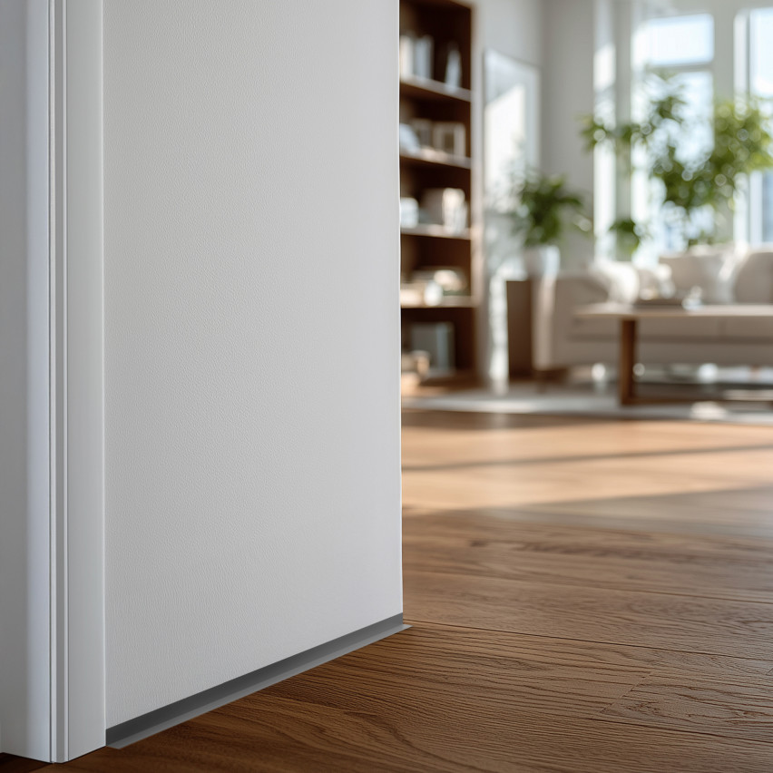 Minimalistisk PVC golvlist – hård, grå