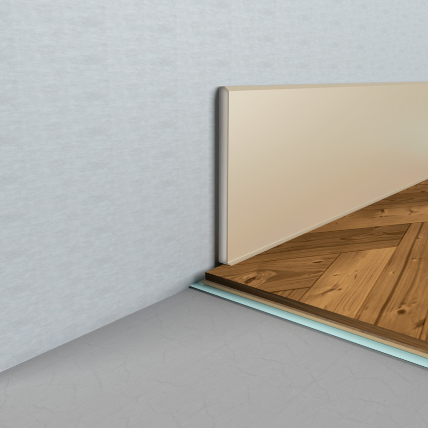 Självhäftande PVC-golvlist PREMIUM 10 cm, slät flexibel FLEX-list, för golv RAL 1001, beige, 10 m