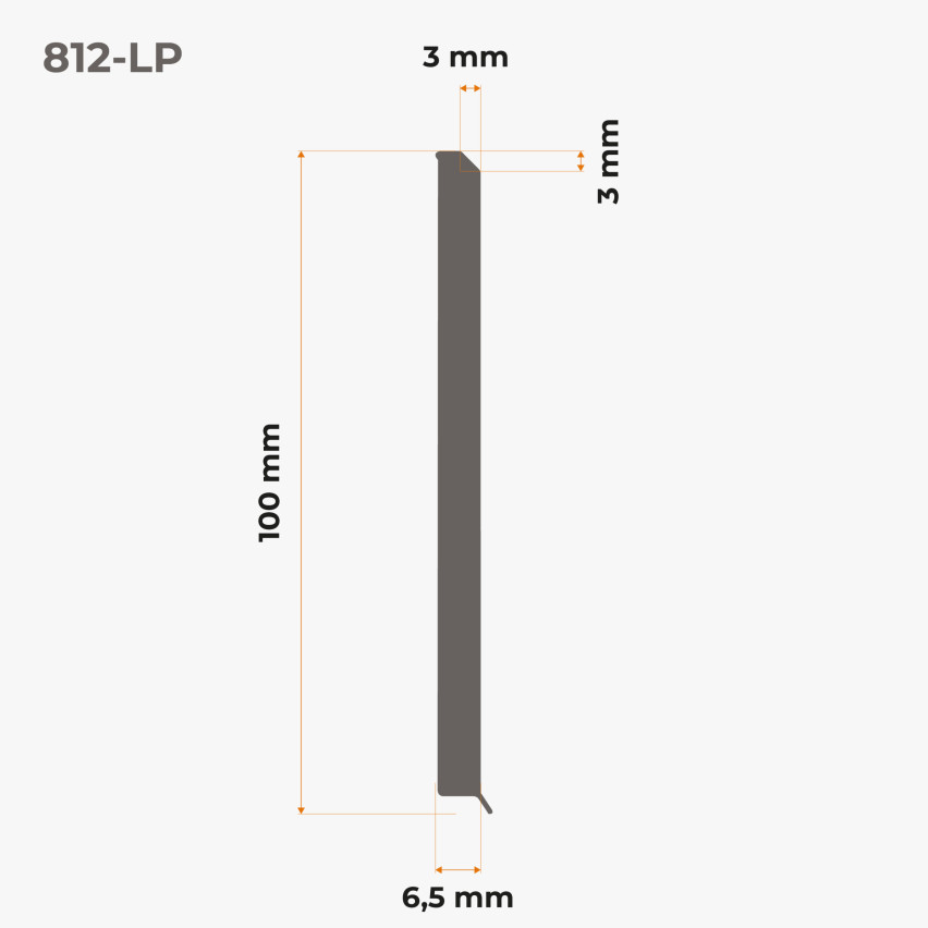 Självhäftande PVC golvlist PREMIUM 10 cm, slät flexibel FLEX sockellist, för golv, ljus ek, 10 m
