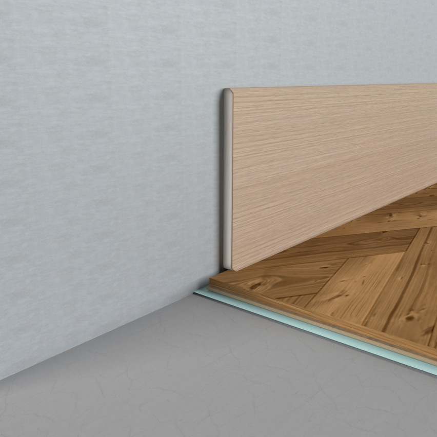 Självhäftande PVC golvlist PREMIUM 10 cm, slät flexibel FLEX sockellist, för golv, ljus ek, 10 m