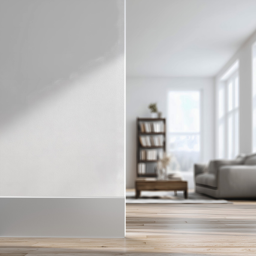 Självhäftande golvlist i PVC PREMIUM 10 cm, slät flexibel FLEX-list, för golv RAL7042, grå, 10 m