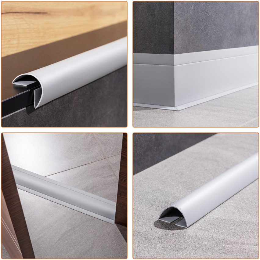 Plinthe multifonctionnelle en PVC  6in1 – panneau de finition auto-adhésif, brun