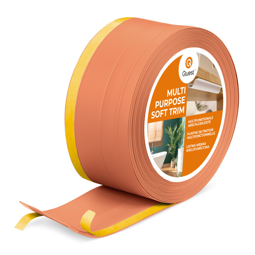 Mångsidig PVC-list 4-i-1 – Självhäftande Avslutningspanel, 120 mm, Tegelröd