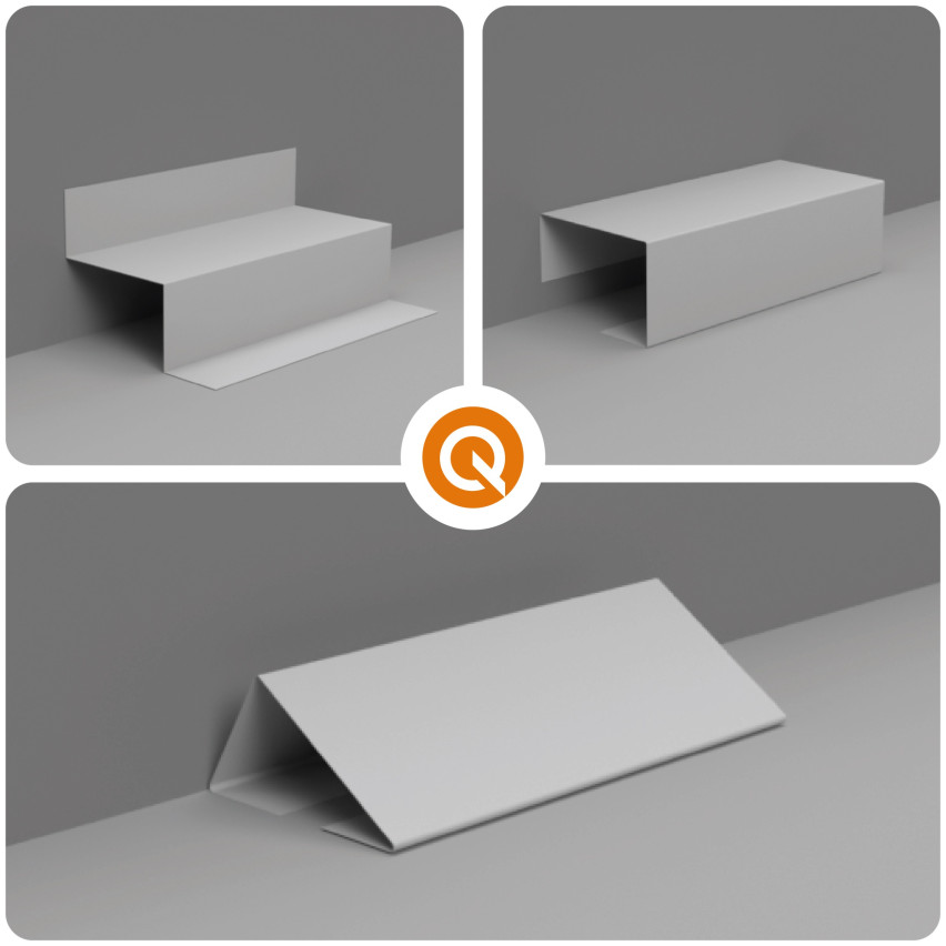 Mångsidig PVC-list 4-i-1 – Självhäftande Avslutningspanel, Grå