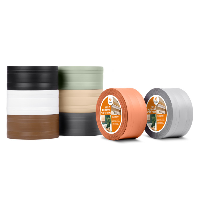 PVC Multifunktionell List 2in1 – Självhäftande Avslutningspanel, 110Mm, Grå