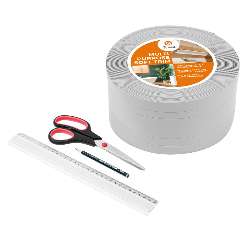 PVC Multifunktionell List 2in1 – Självhäftande Avslutningspanel, 110Mm, Grå