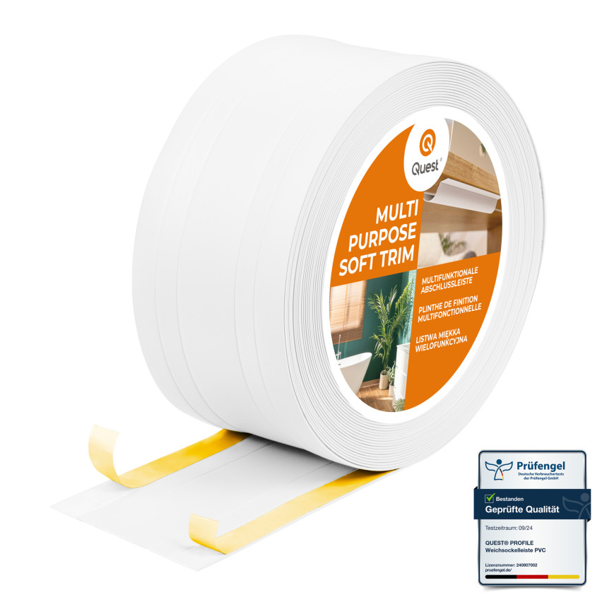 PVC Multifunktionell List 2in1 – Självhäftande Avslutningspanel, 110Mm, Vit