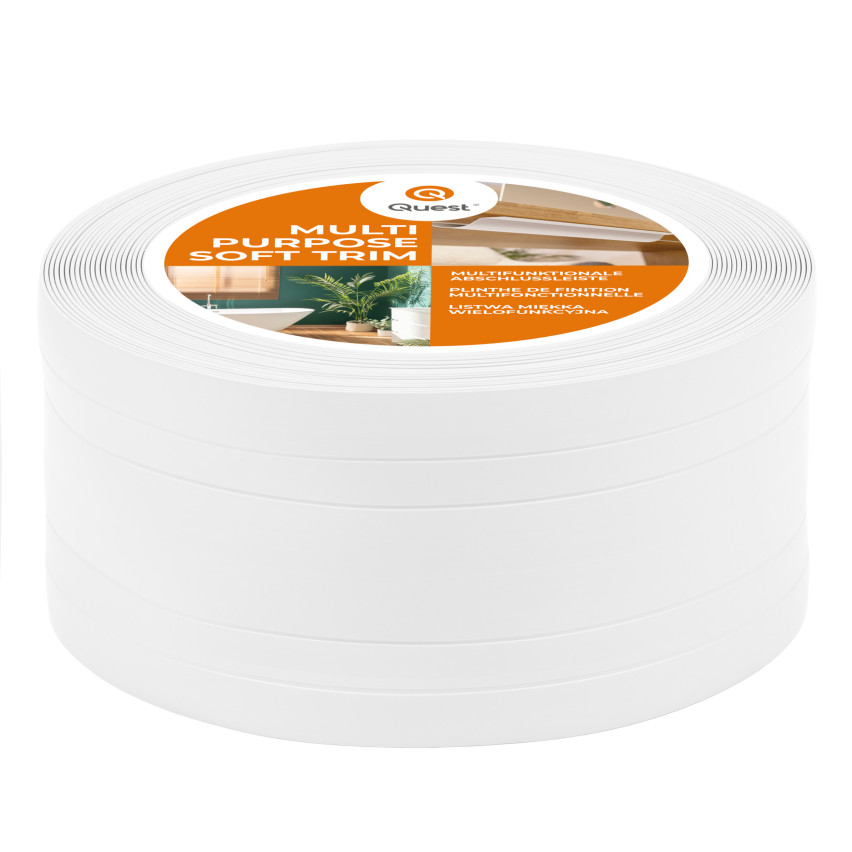 PVC Multifunktionell List 2in1 – Självhäftande Avslutningspanel, 110Mm, Vit