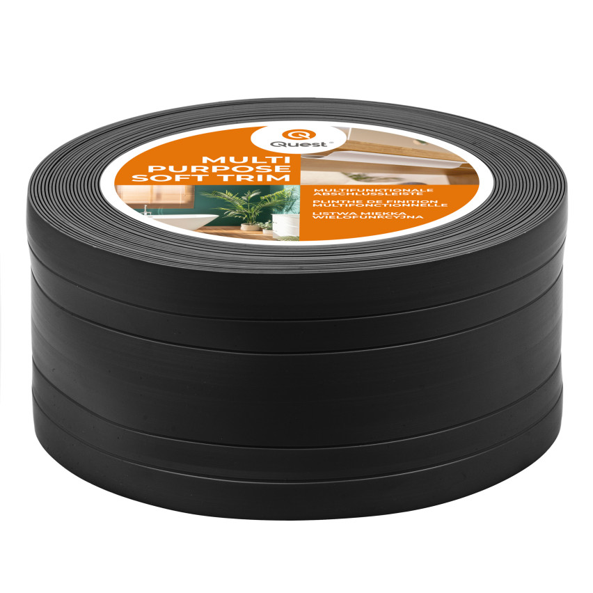 PVC Multifunktionell List 2in1 – Självhäftande Avslutningspanel, 110Mm, Svart