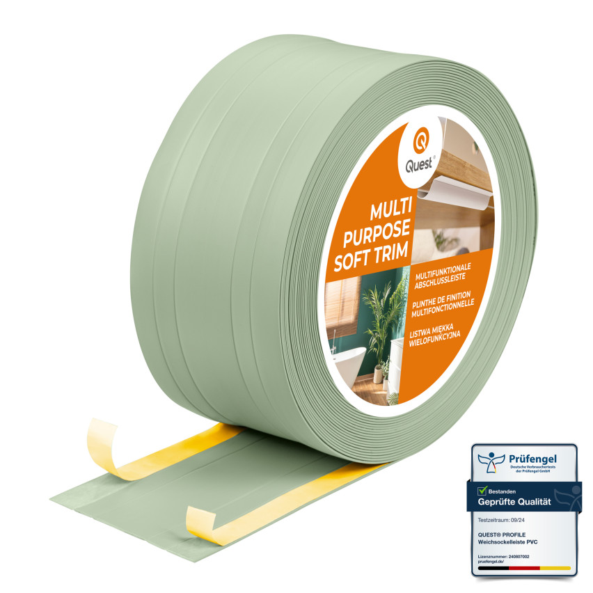 PVC Multifunktionell List 2in1 – Självhäftande Avslutningspanel, 110Mm, Ljusgrön