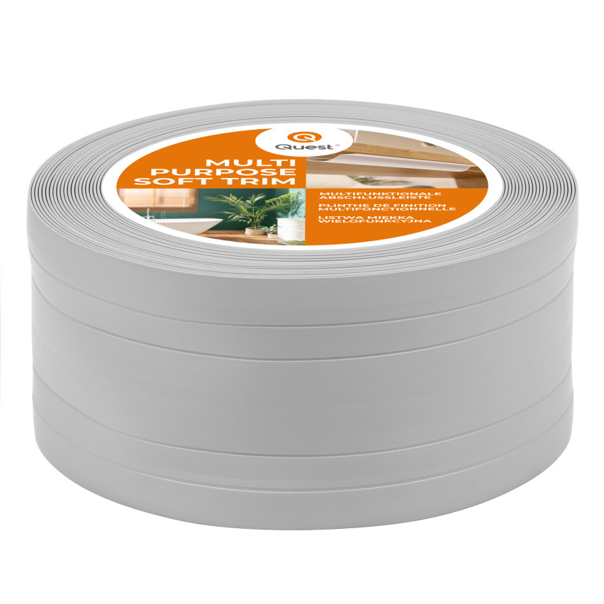 PVC Multifunktionell List 2in1 – Självhäftande Avslutningspanel, 110Mm, Grå