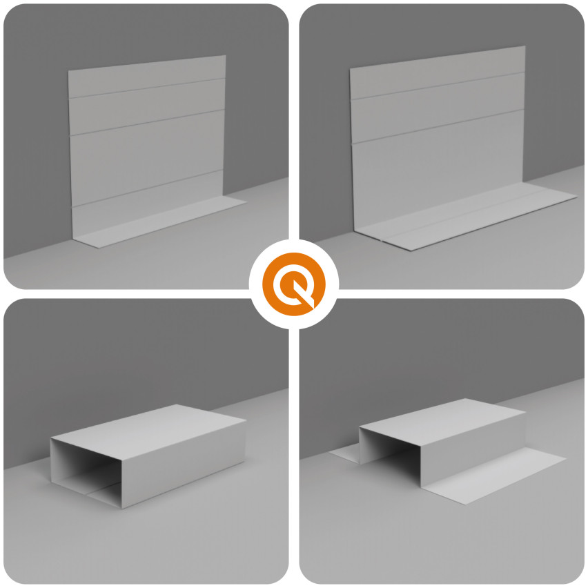 PVC Multifunktionell List 2in1 – Självhäftande Avslutningspanel, 110Mm, Grå