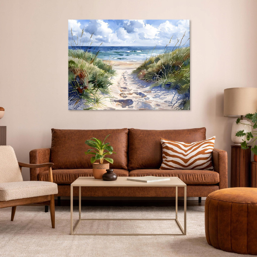 hav strand som målad på duk vägg vardagsrum sovrum sovrum 100x70