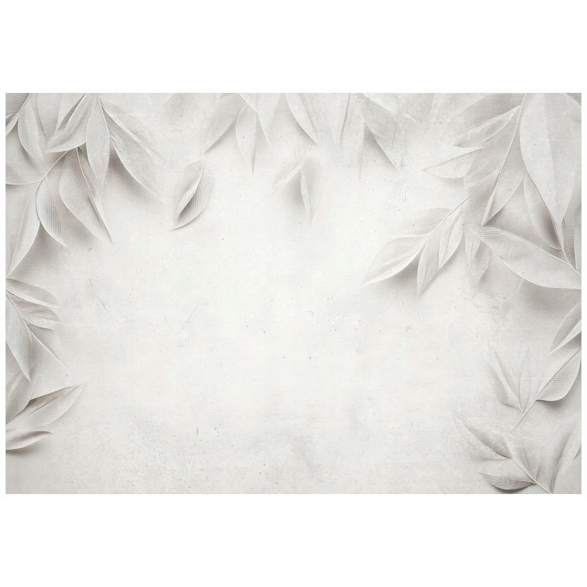 BETON LEAF FOTOPAPET GRÅ KÖK SÄLLSKAPSRUM Tapet 250x175