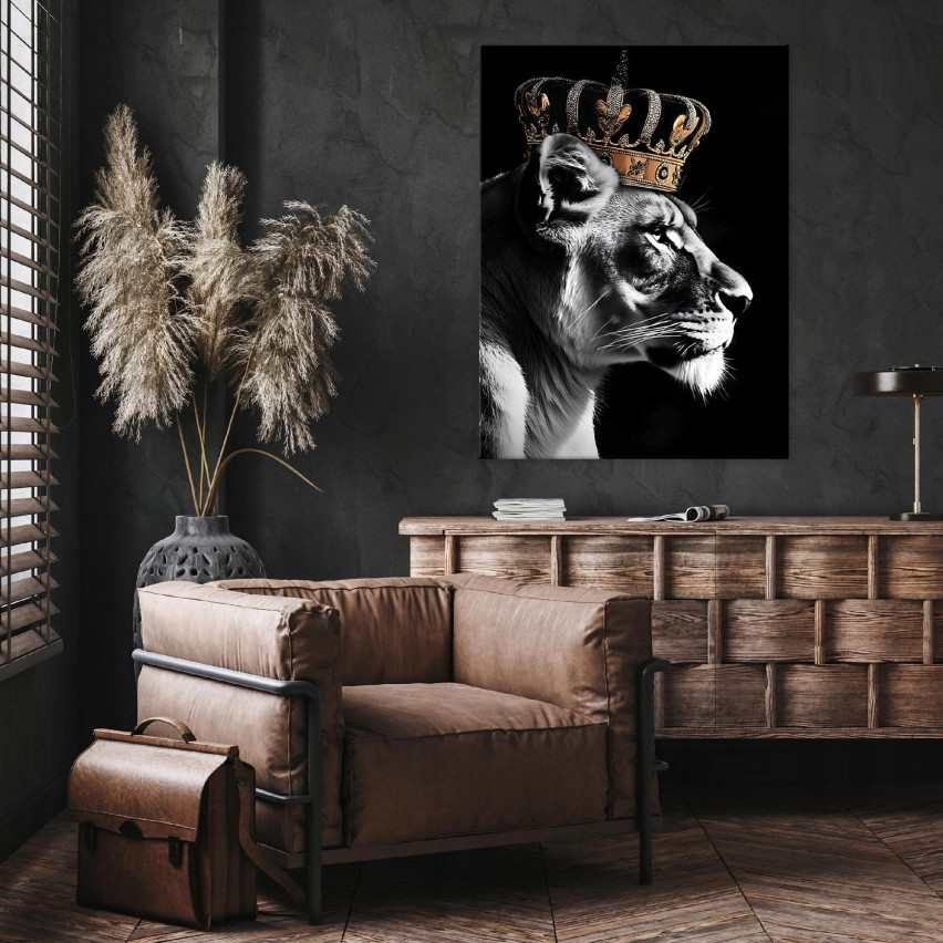 väggmålning lejon motiverande krona sovrum sovrum sovrum sovrum sovrum 60x40