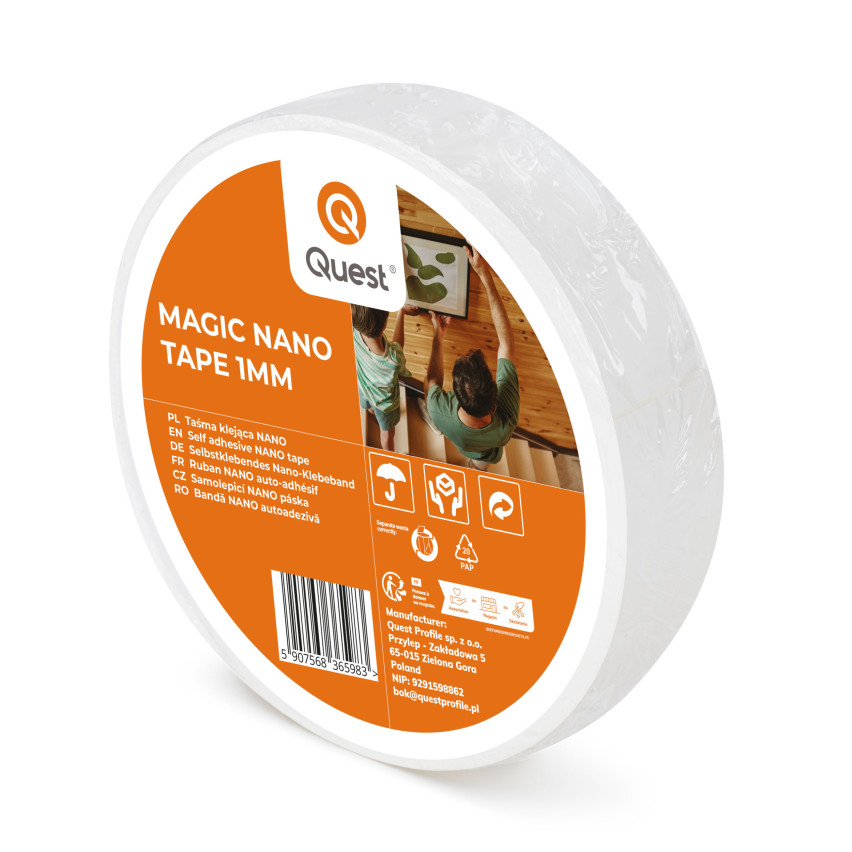 Gel självhäftande monteringstejp, dubbelhäftande nano 30mm x 5m