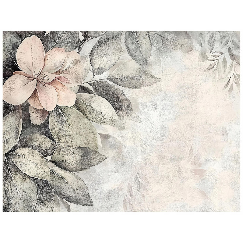 VINTAGE FLOWERS BETON BEDROOM Väggmålning 150x105