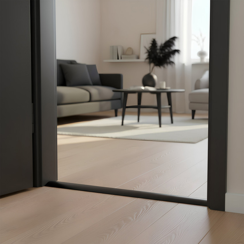 Flexibel PVC-ramp-profil för kakel, mattor, svart