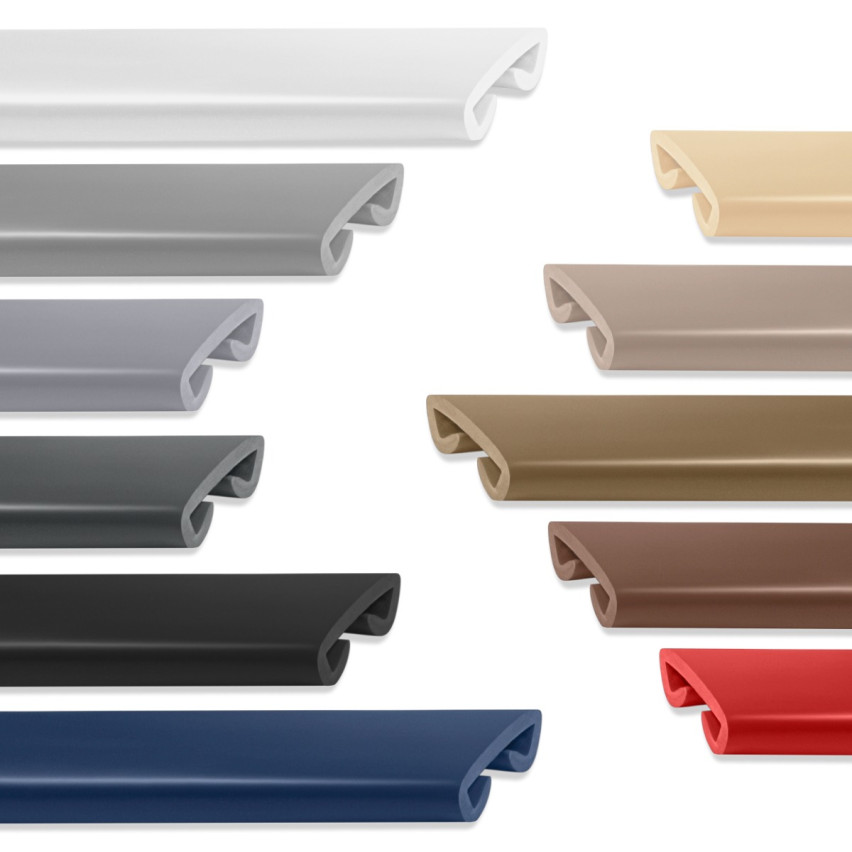 Ledstång trappa PVC PREMIUM 40x8 mm, handräcke i mjuk, Röd, 1 m