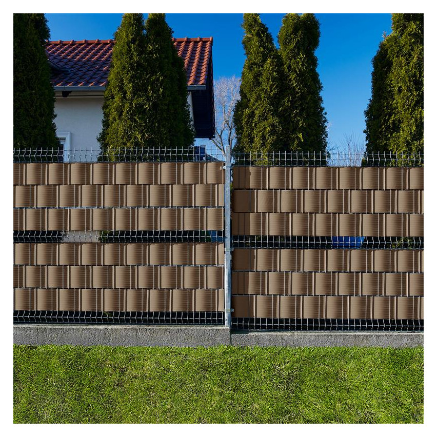 Insynsskydd PVC för trädgården och balkongen beige UV-beständig, 900 g/m2