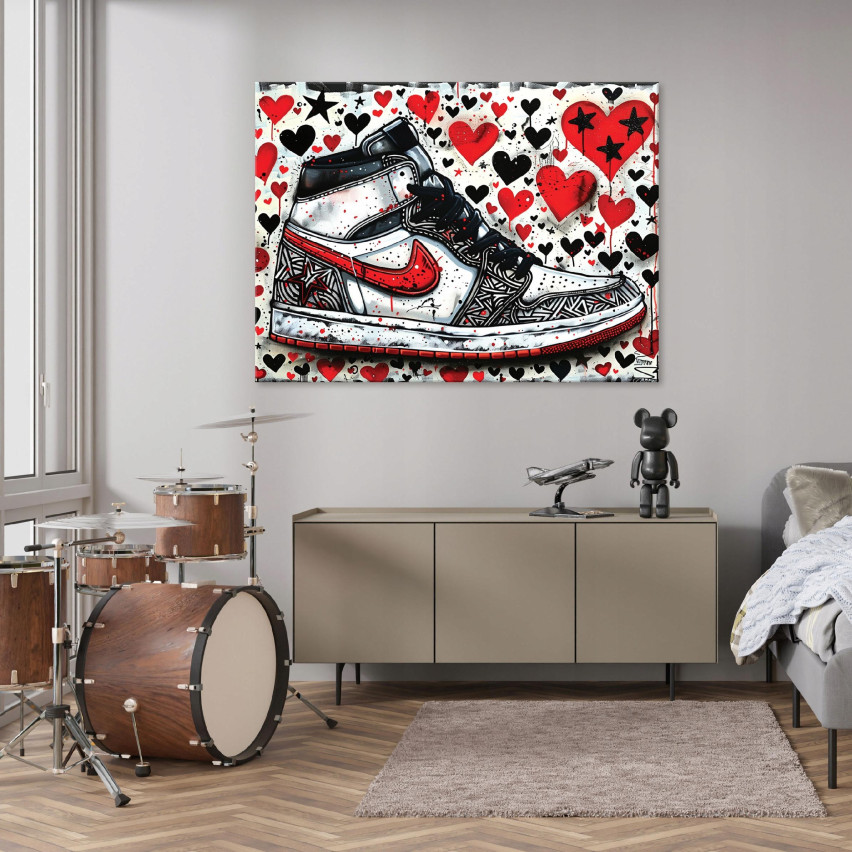 SKOR STREET ART GRAFFITI MODERN PÅ Väggplatta 40x30