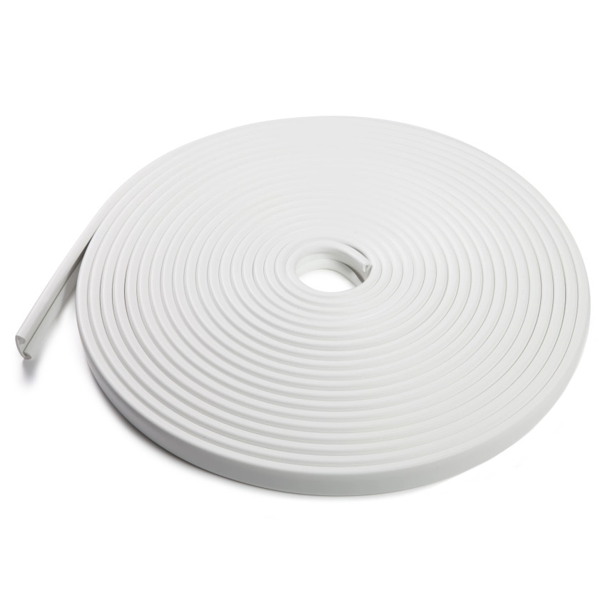 Ledstång trappa PVC PREMIUM 40x8 mm, handräcke i mjuk, vit