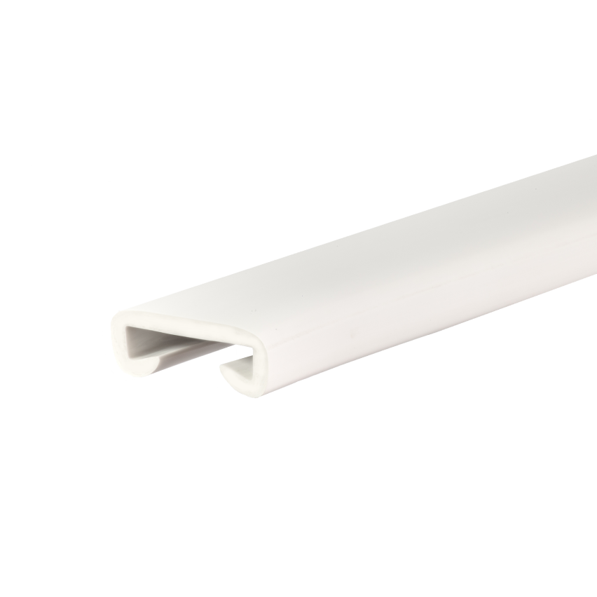 Ledstång trappa PVC PREMIUM 40x8 mm, handräcke i mjuk, vit