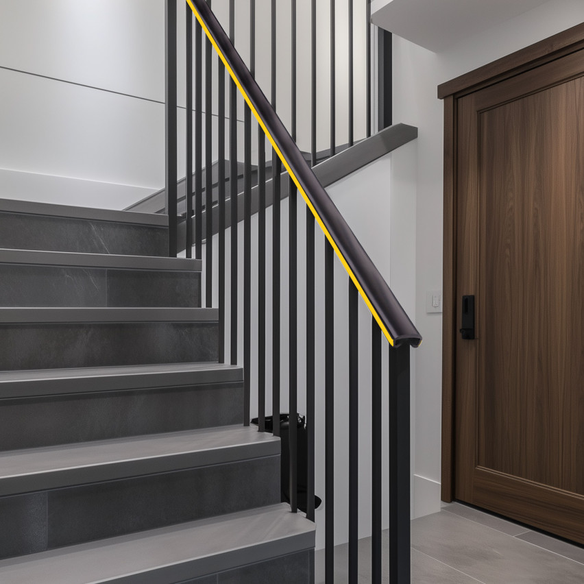 Ledstång trappa PVC LUX  40x8 mm, handräcke i mjuk, gul, 1 m