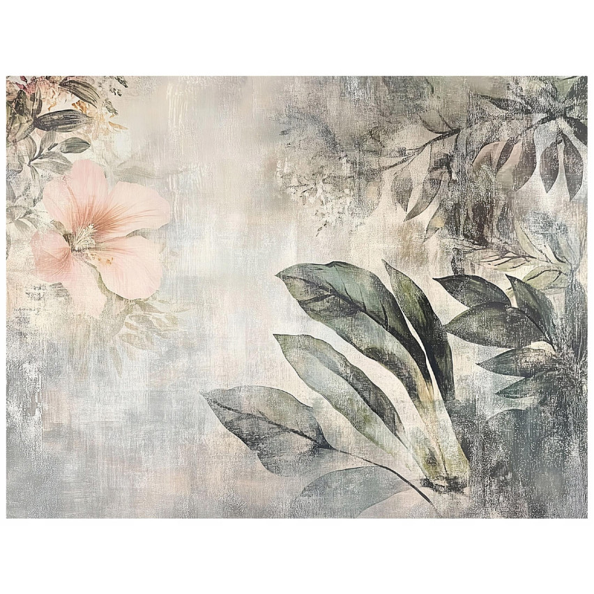 VINTAGE BLOMMOR BETON SOVRUM Väggmålning 200x140 15399