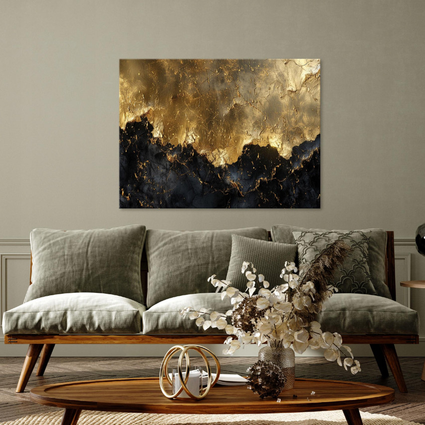 BAKGRUND BILD GUL SVART MODERN PÅ VÄGG PLATS SITTING ROOM 120x80