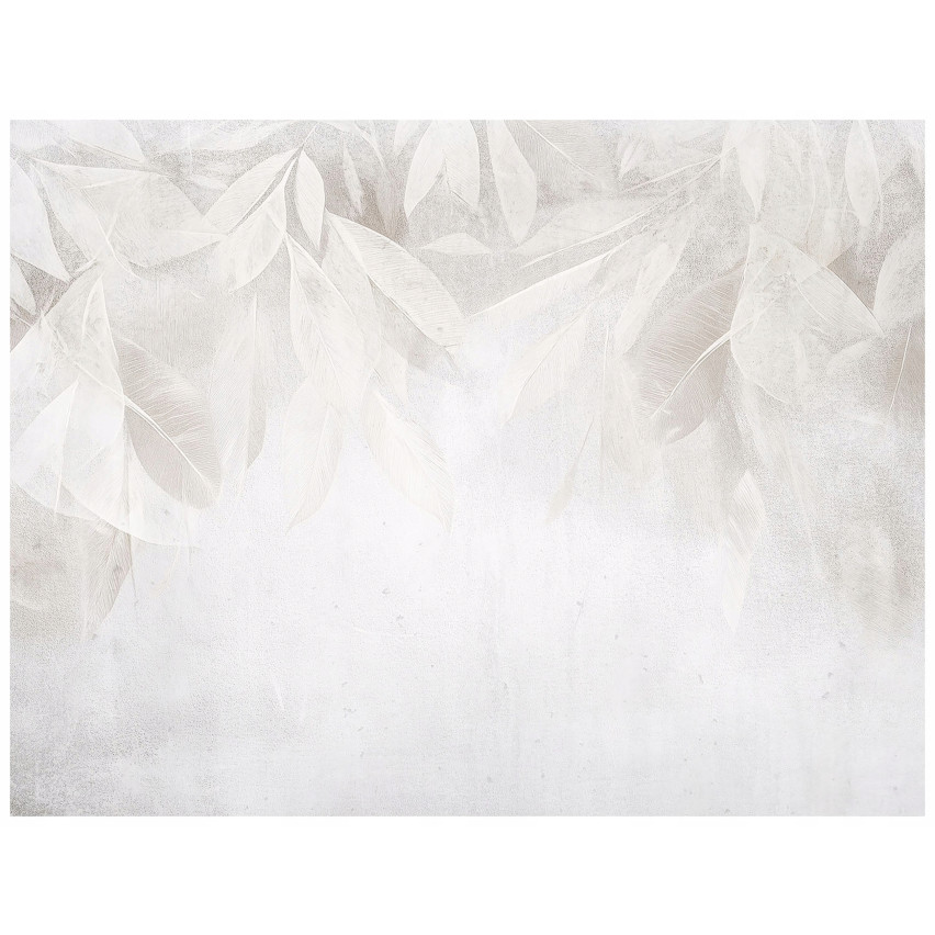 BETON LEAF FOTOPAPERSON GRAY LOFT BOHO TILL SITTING ROOM VARDAGSRUM Tapet 300x210