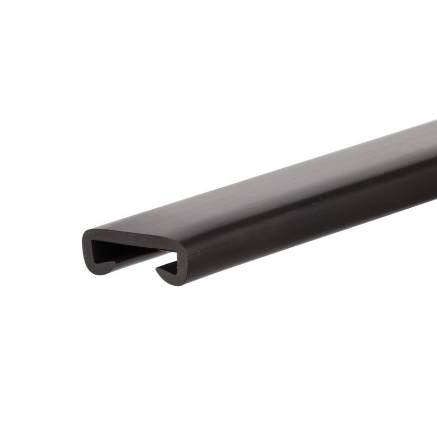 Ledstång trappa PVC PREMIUM 40x8 mm, handräcke i mjuk, svart