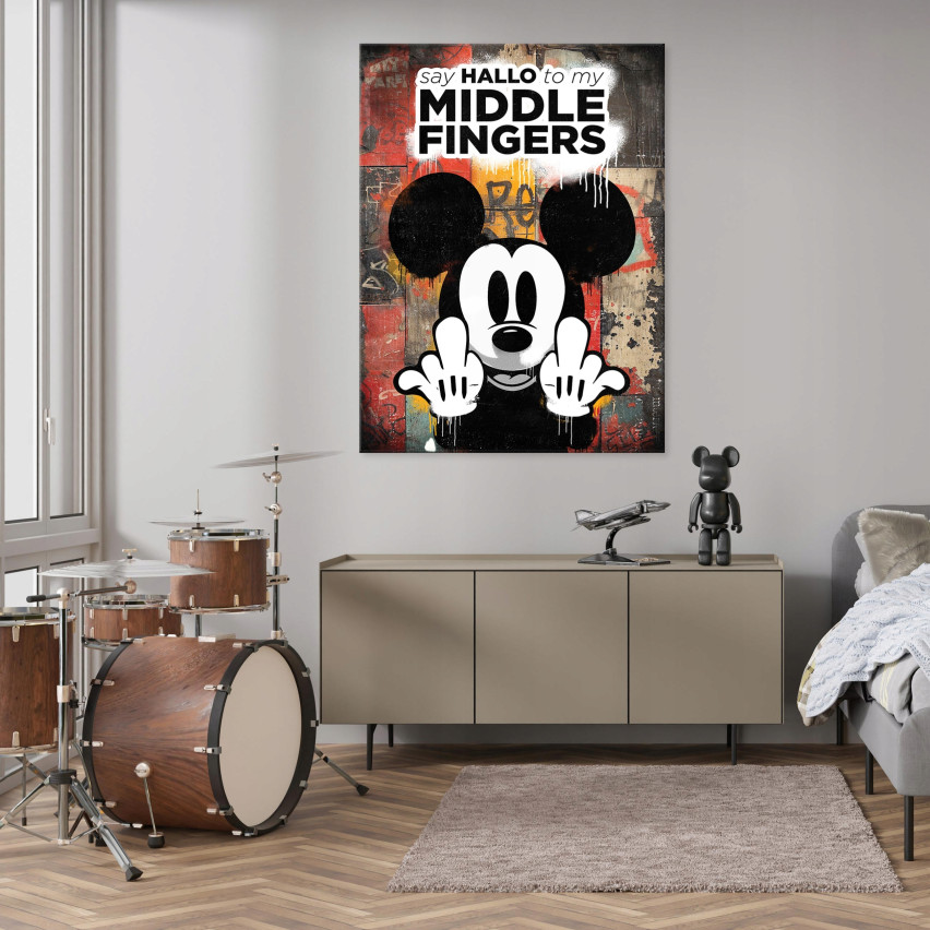 MOTIVATIONELL BILD POP ART ABSTRAKT MICE MODERNT VARDAGSRUM 100x70