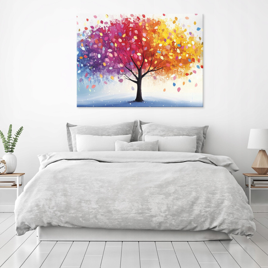 väggpanel målning träd färgglada för vardagsrum vardagsrum kök 100x70