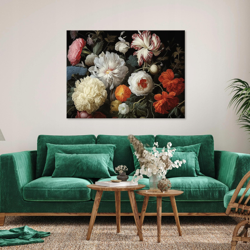 INTERIÖR PÅ VäggKLISTER BLOMMOR FÖR SOVRUM OCH VARDAGSRUM MODERNT 40x30