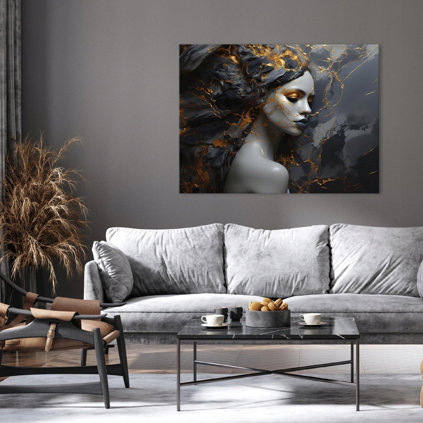 Bild ABSTRAKT MARMURISK KVINNA PÅ KANSLI COLLECTION FÖR VARDAGSRUM/SOVRUM 120x80