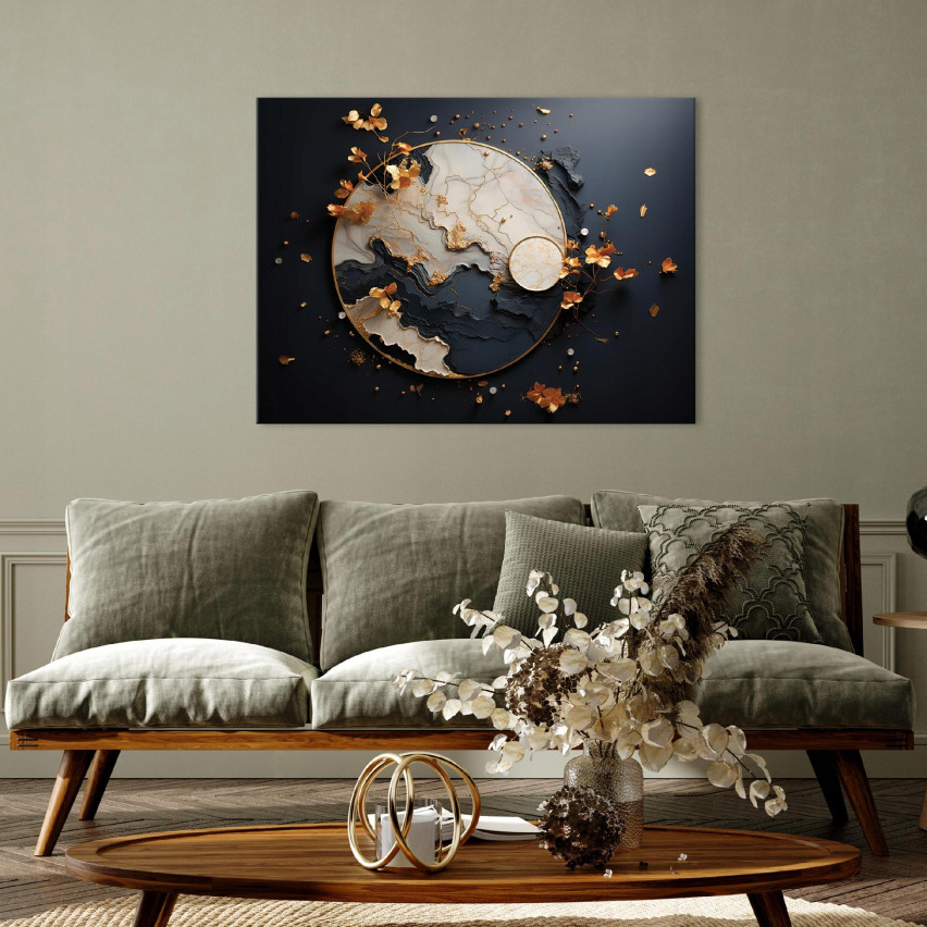 Bild ABSTRACTION BLACK MARMUR på canvas Vägg till vardagsrum Sovrum 60x40