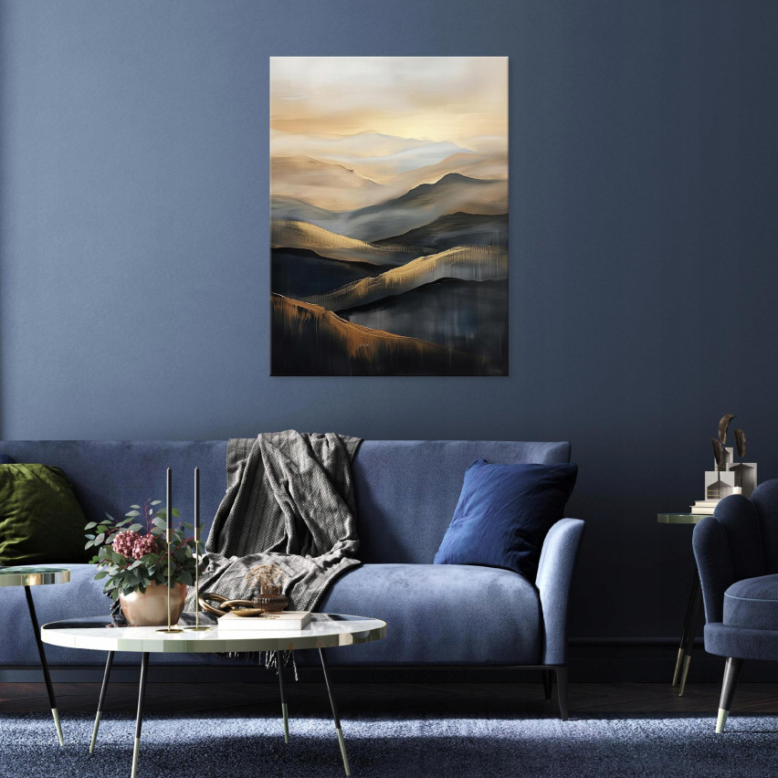 BAKGRUND GUL SVART ABSTRAKT BILD FÖR VÄGGAR I SÄLLSKAPSRUMMET 60x40
