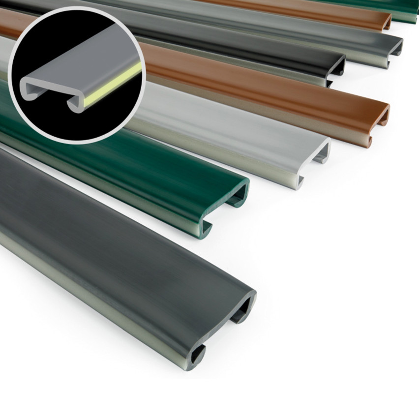 Ledstång trappa PVC FOTO 40x8x4 mm, fluorescerande handräcke i mjuk, svart, 1 m