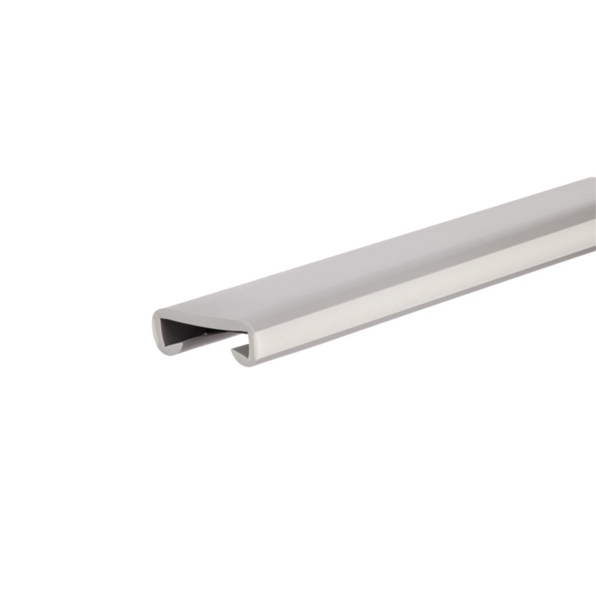 Ledstång trappa PVC FOTO 40x8x4 mm, fluorescerande handräcke i mjuk, grå, 1 m