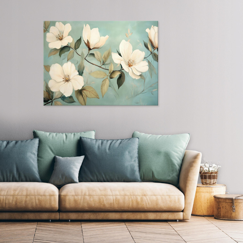 SOVRUM BILD FÖR VARDAGSRUMMET KÖKET BLOMMOR MODERNT PÅ Väggplatta 60x40 PP15408