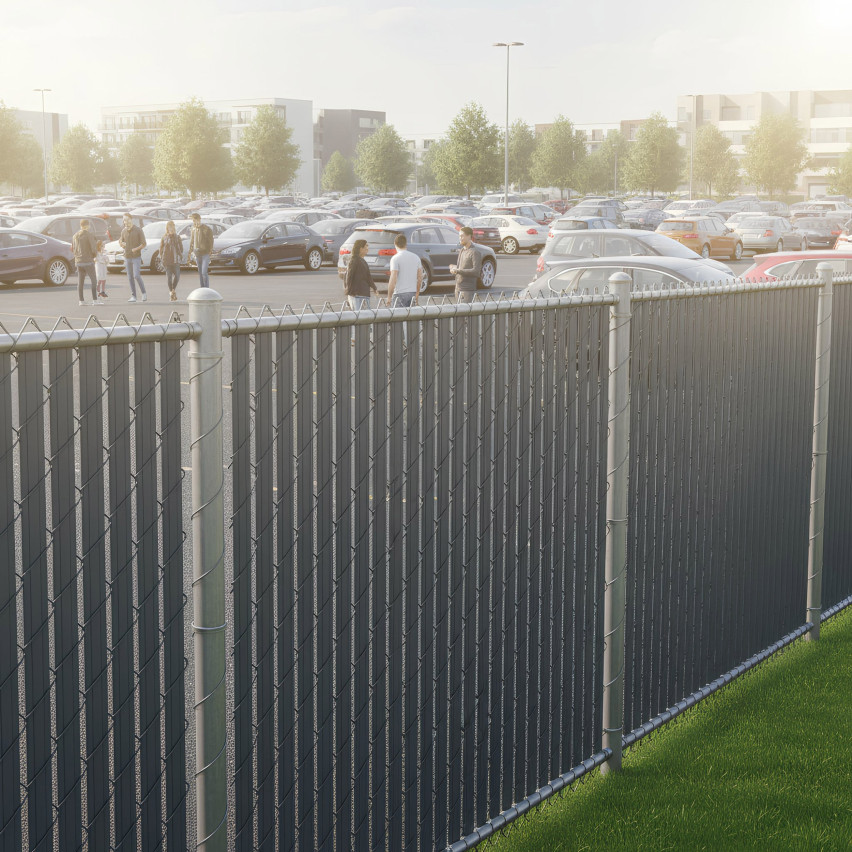 Staket panel för vertikal montering PVC , Antracit