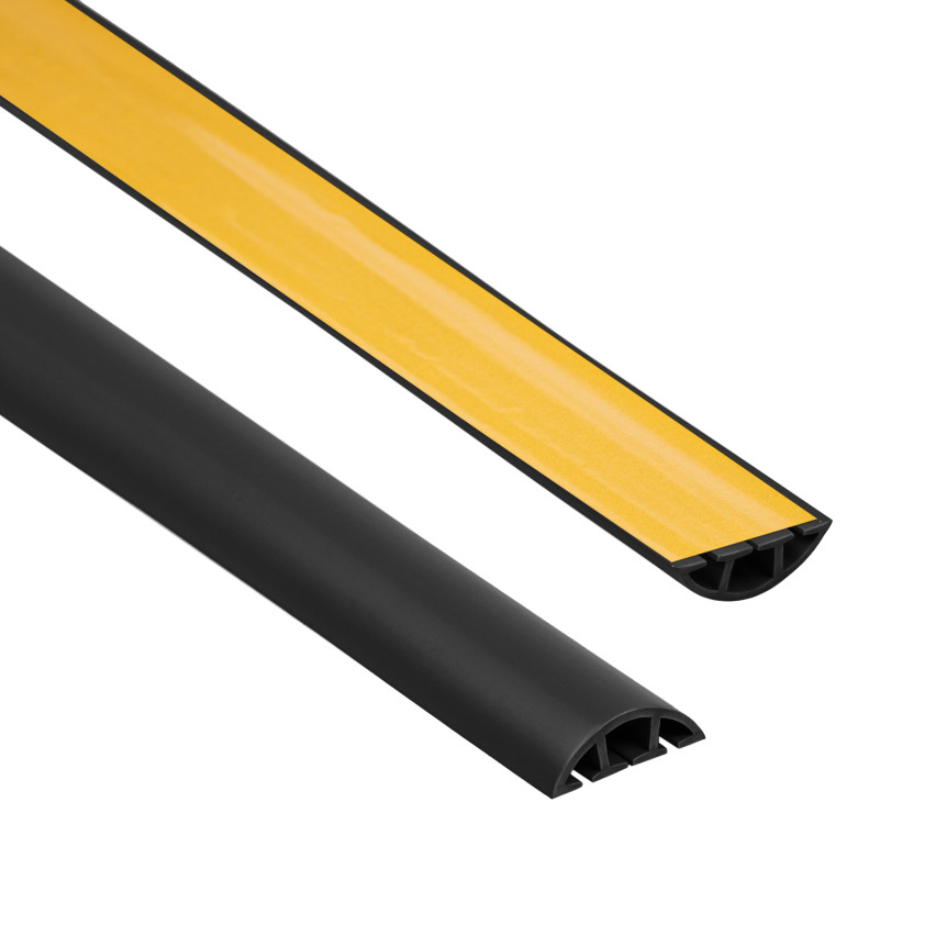 Maskering, halvcirkelformad kabelkanal PVC, självhäftande svart PK