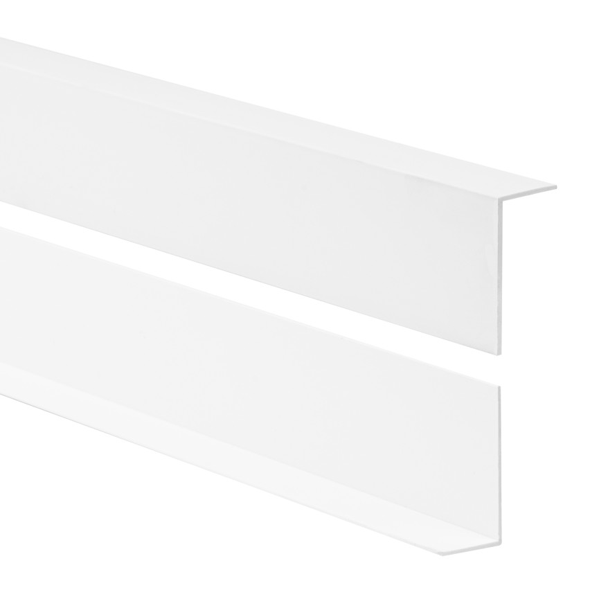 Hård hörnskyddslist PVC dekorativa vinkelprofil KT, vit