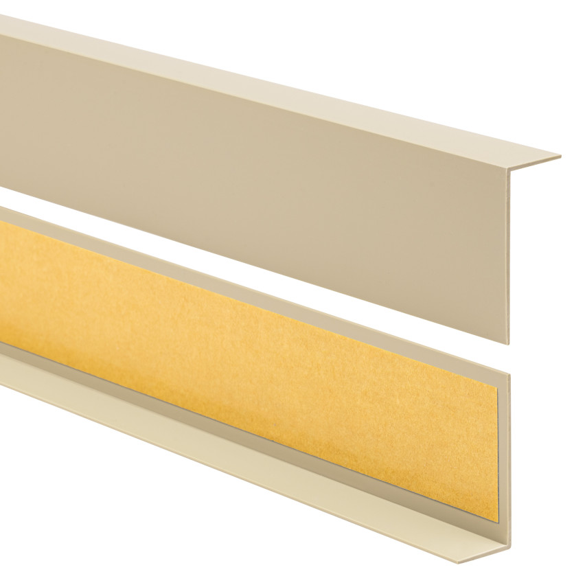 Hårt hörnskyddslist PVC självhäftande, dekorativa beige, KTK