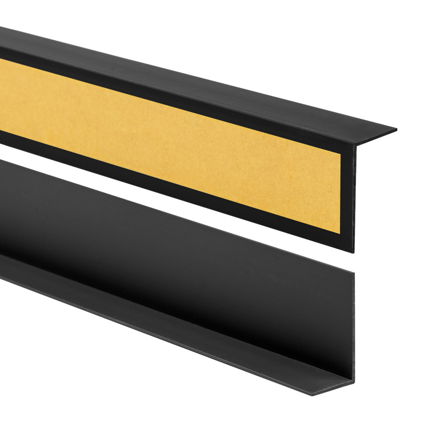  PVC-hörnprofil, ojämn, limmad på utsidan, hörnskydd, svart