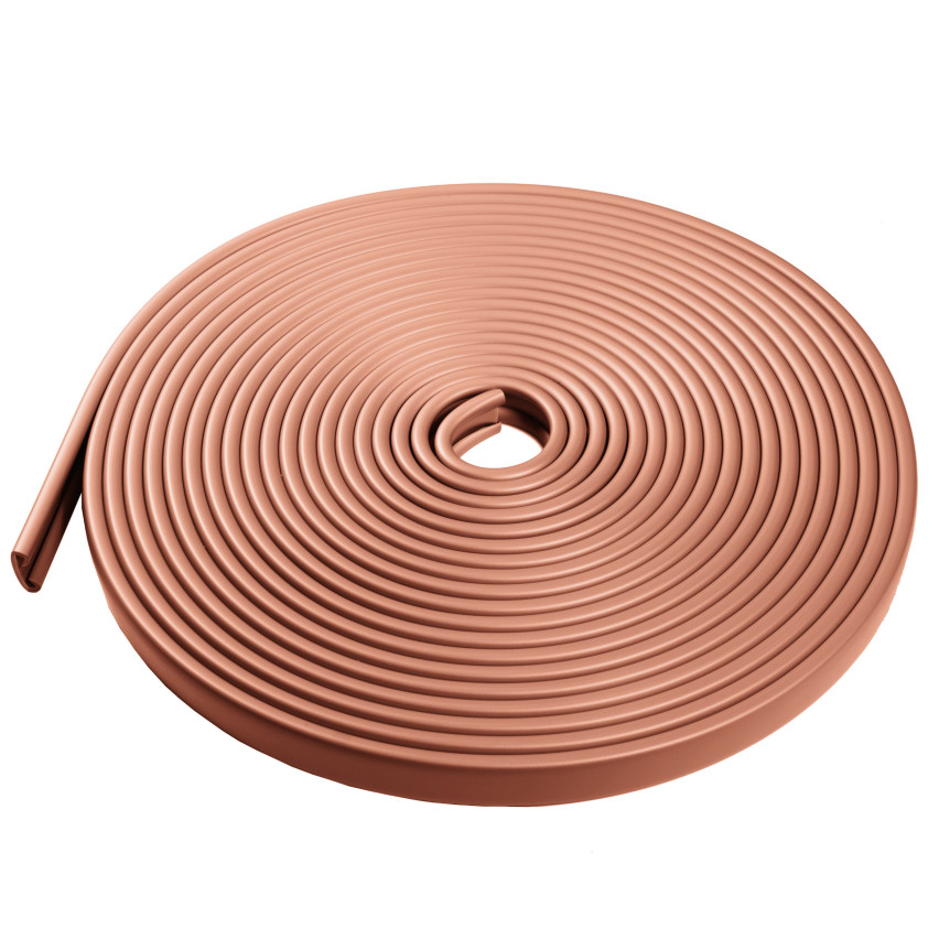 Ledstång trappa PVC PREMIUM 40x8 mm, handräcke i mjuk, ljusbrun, 1 m